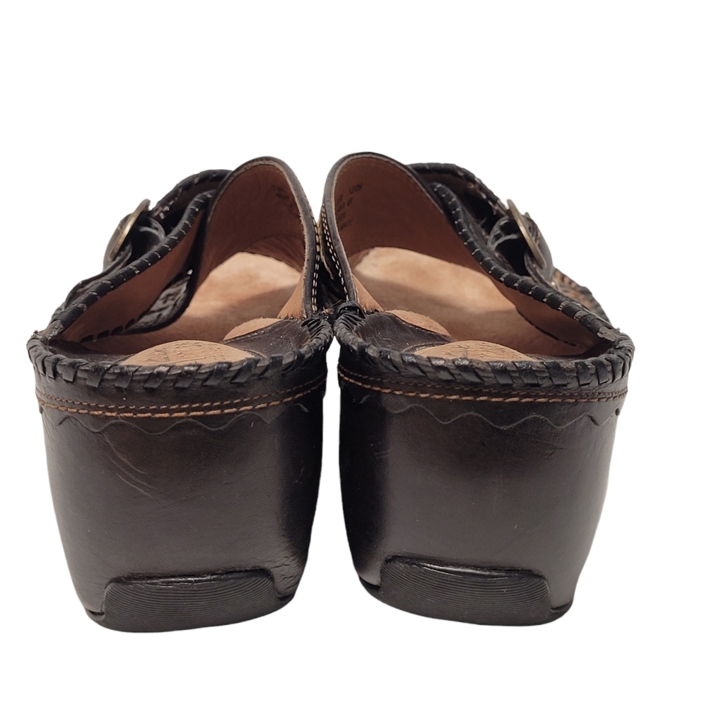 Clarks Artisan Women's Brown Leather Wedge Sandals - Picture 4 of 10